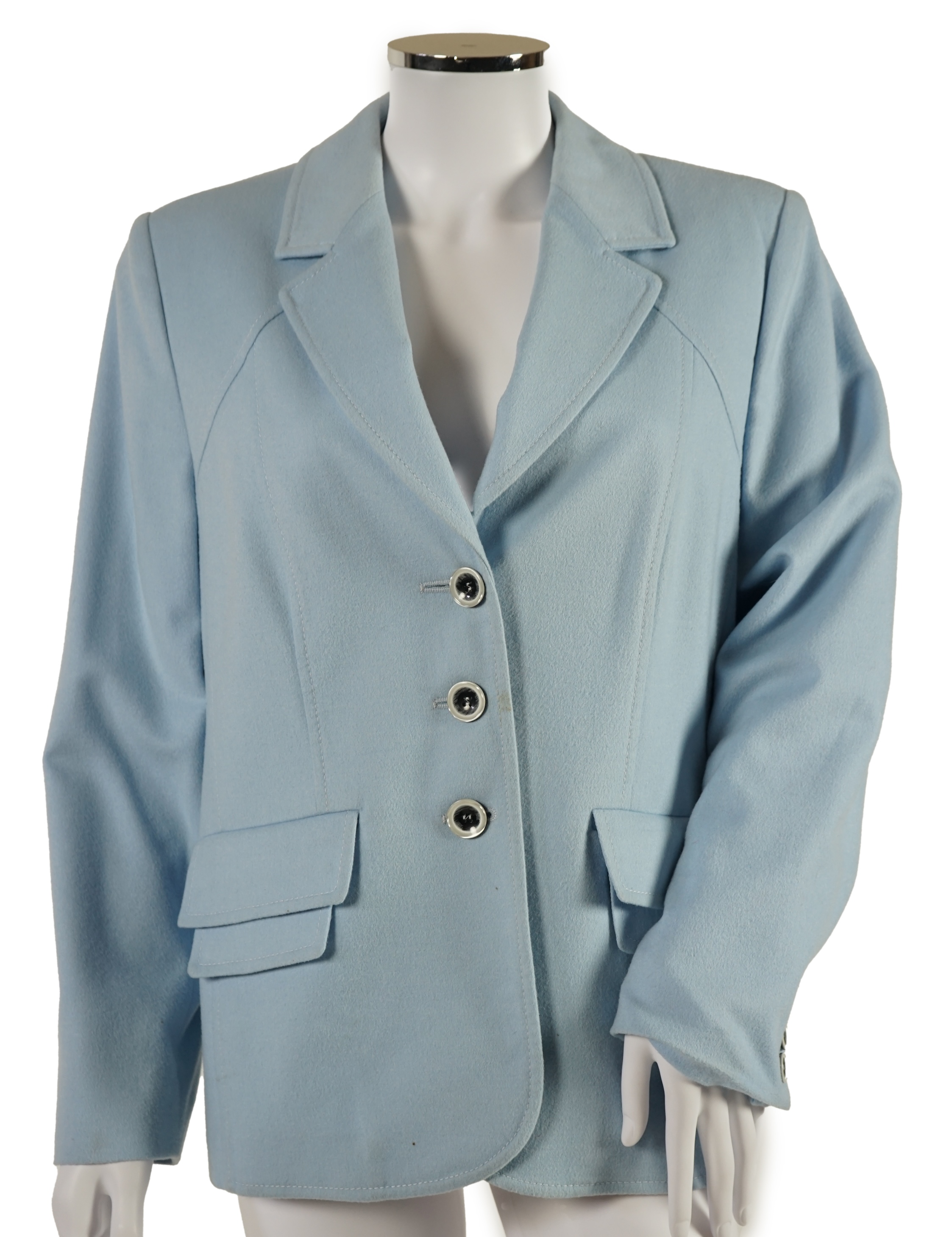 Four Avantgarde lady's clothes: a gilet, jacket and co-ordinating blouse and light blue blazer. Sizes 14-16 Proceeds to Happy Paws Puppy Rescue